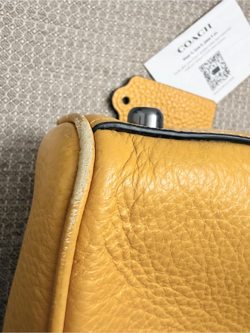 Coach Yellow Pebbled Leather Laptop Brief
